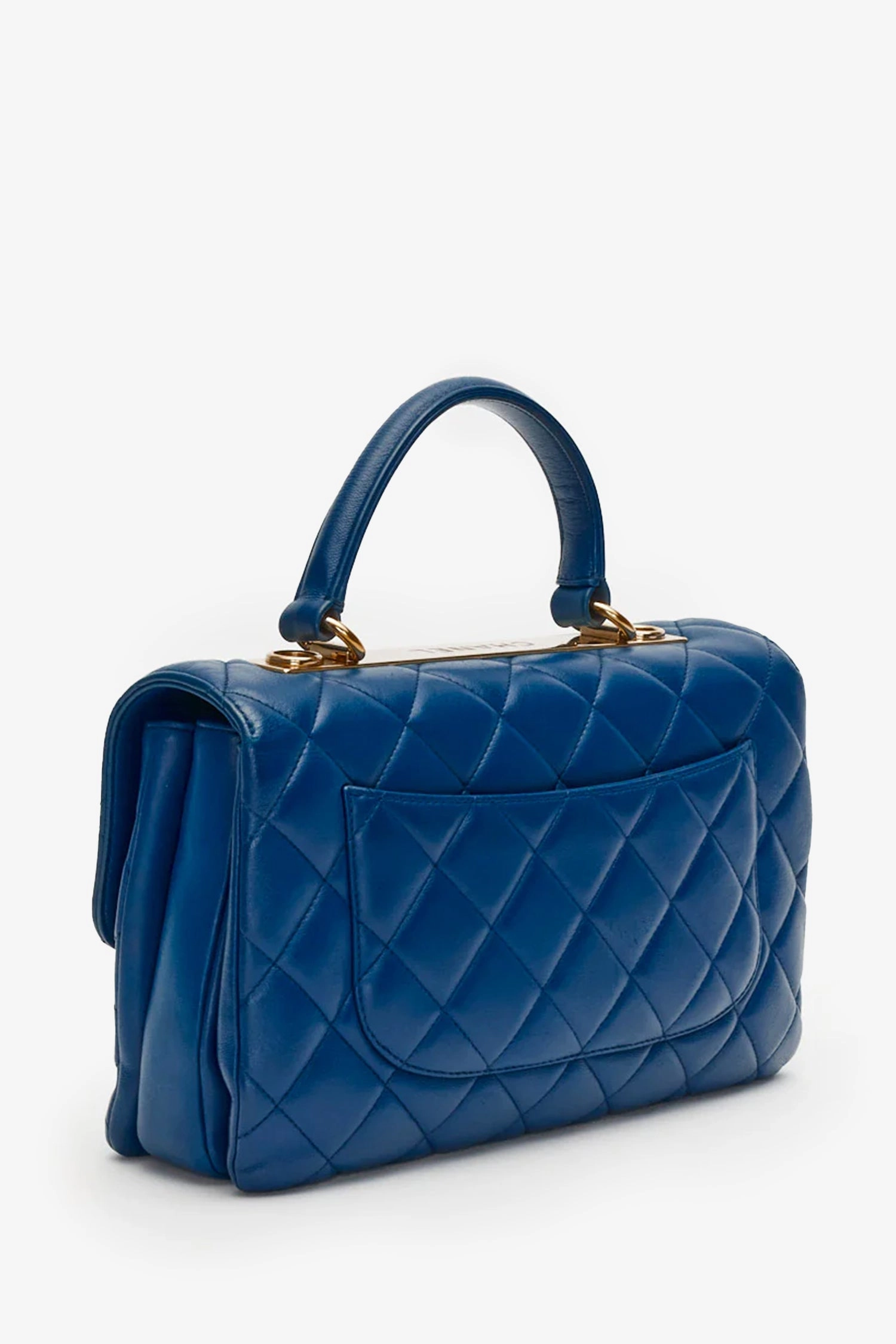 Pre-Loved Chanel Blue Lambskin Trendy CC Top Handle Bag