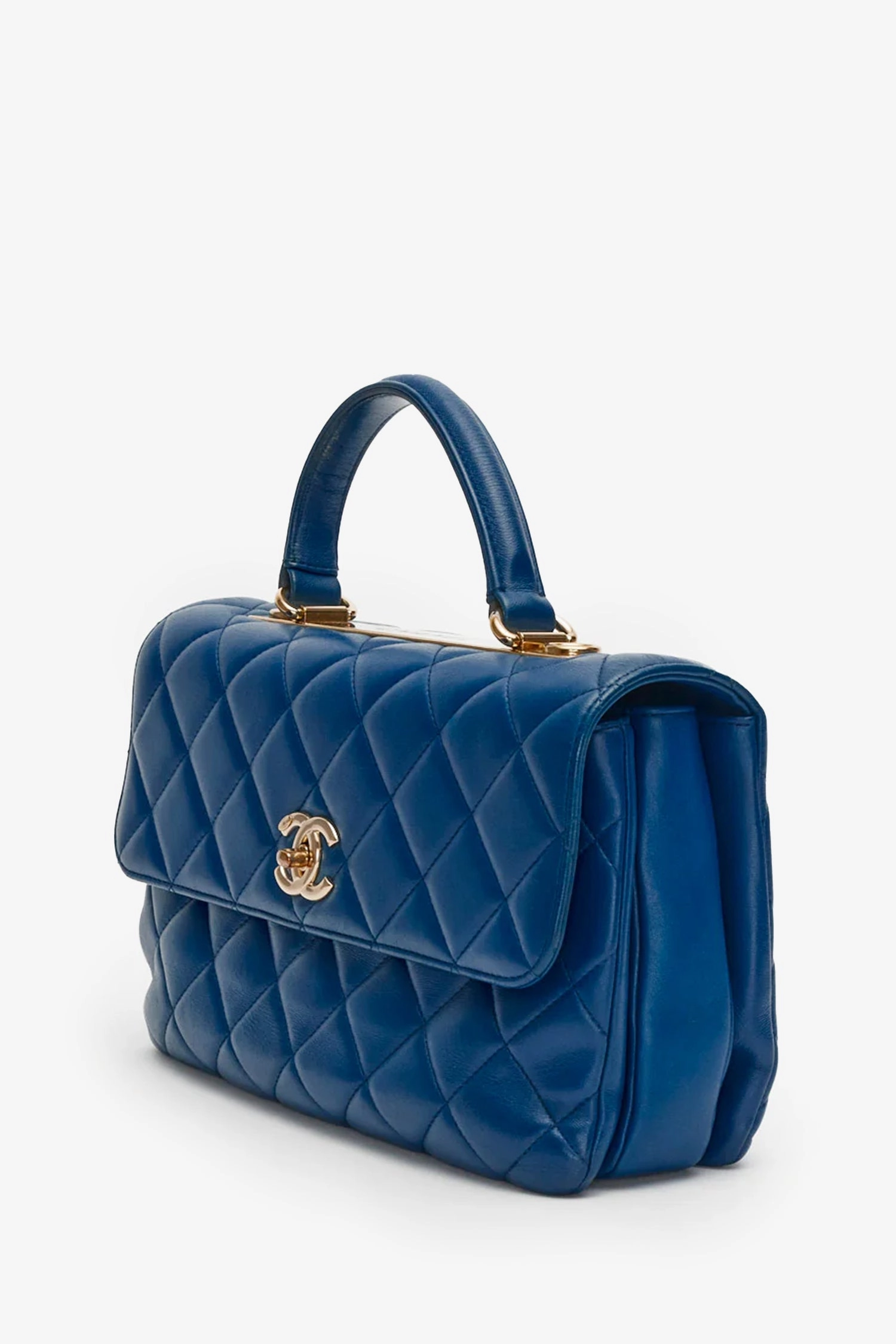 Pre-Loved Chanel Blue Lambskin Trendy CC Top Handle Bag