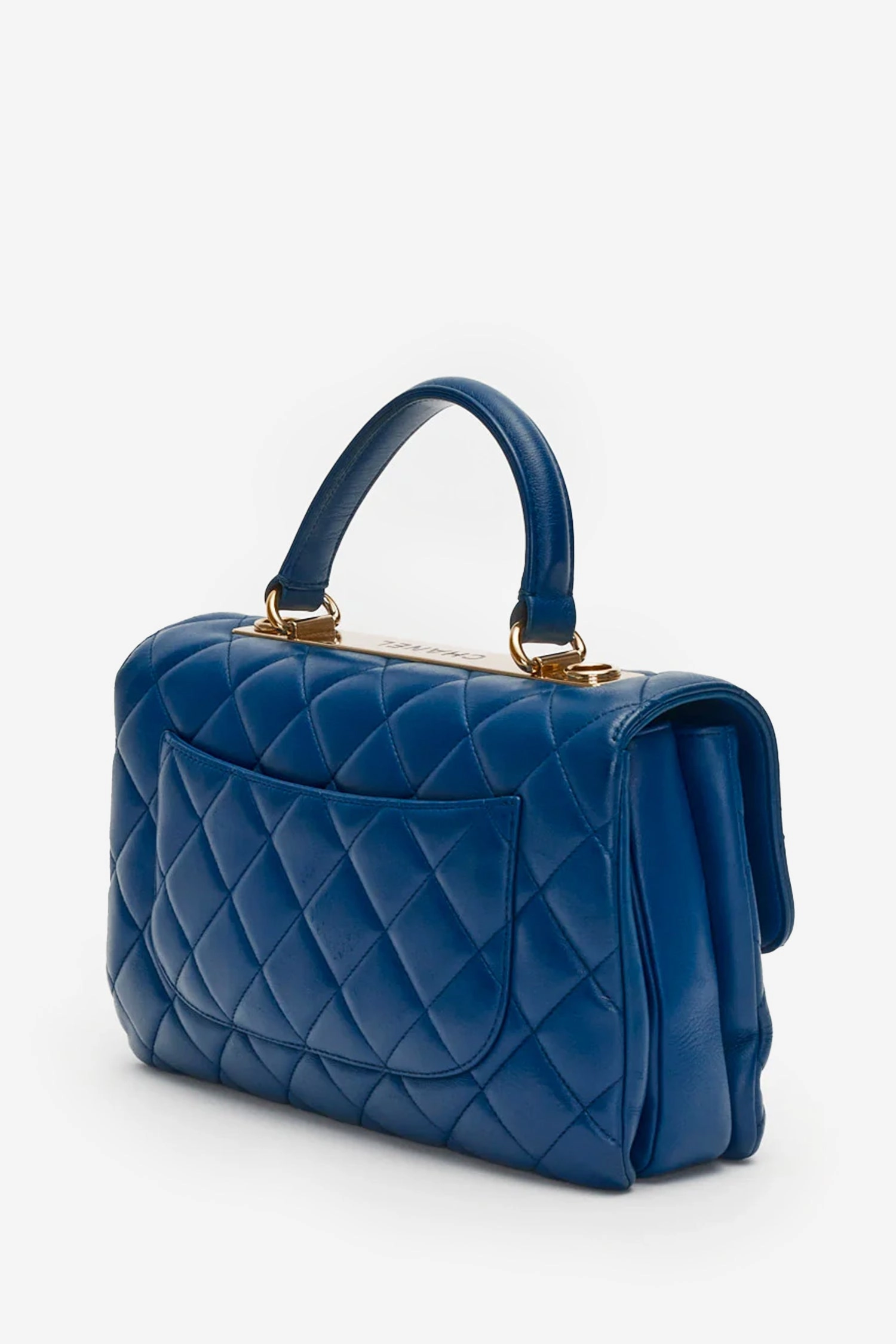 Pre-Loved Chanel Blue Lambskin Trendy CC Top Handle Bag