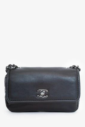 Pre-Loved Chanel Chanel 2013-14 Dark Brown Calfskin Mini Rectangle Flap Bag