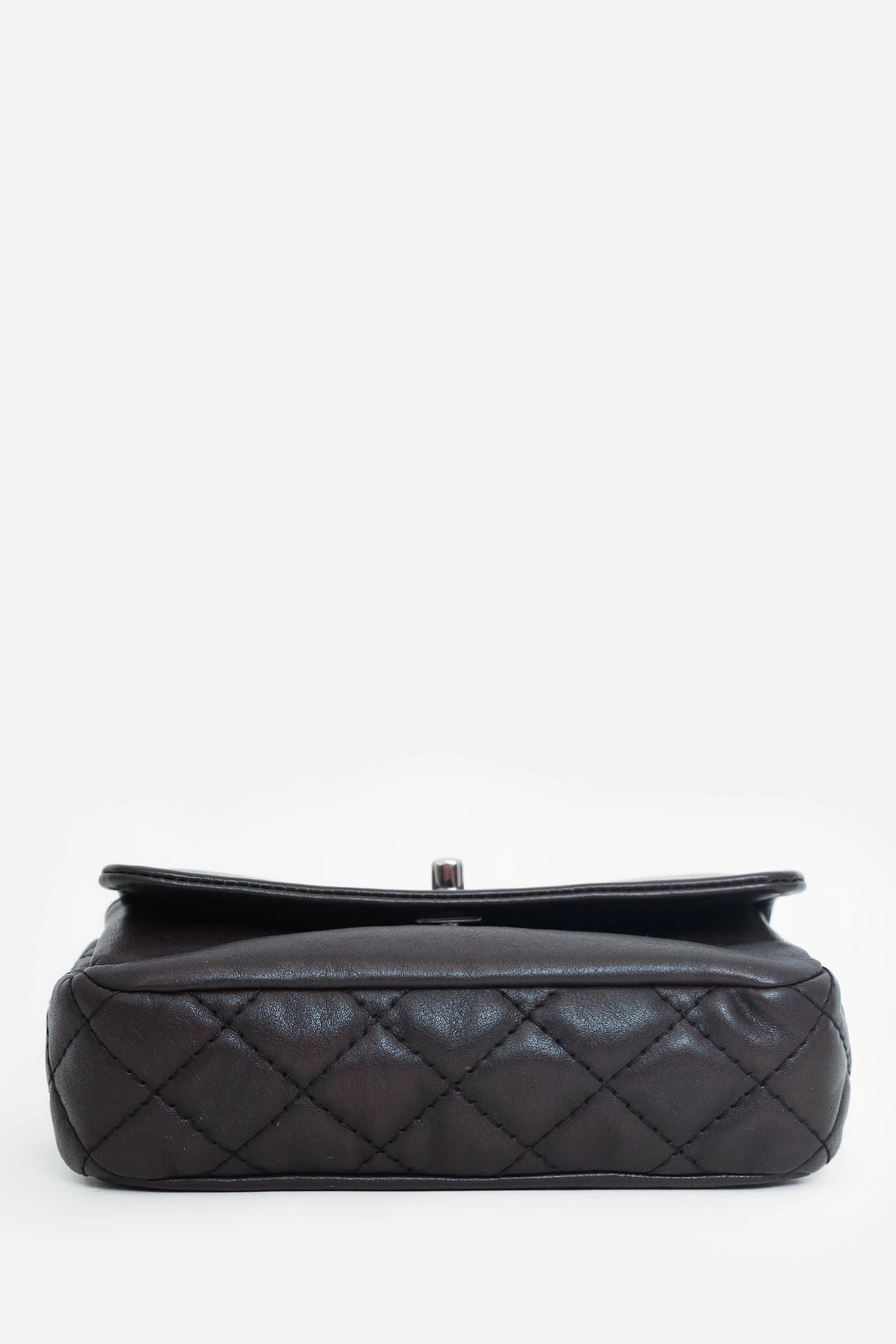 Pre-Loved Chanel Chanel 2013-14 Dark Brown Calfskin Mini Rectangle Flap Bag