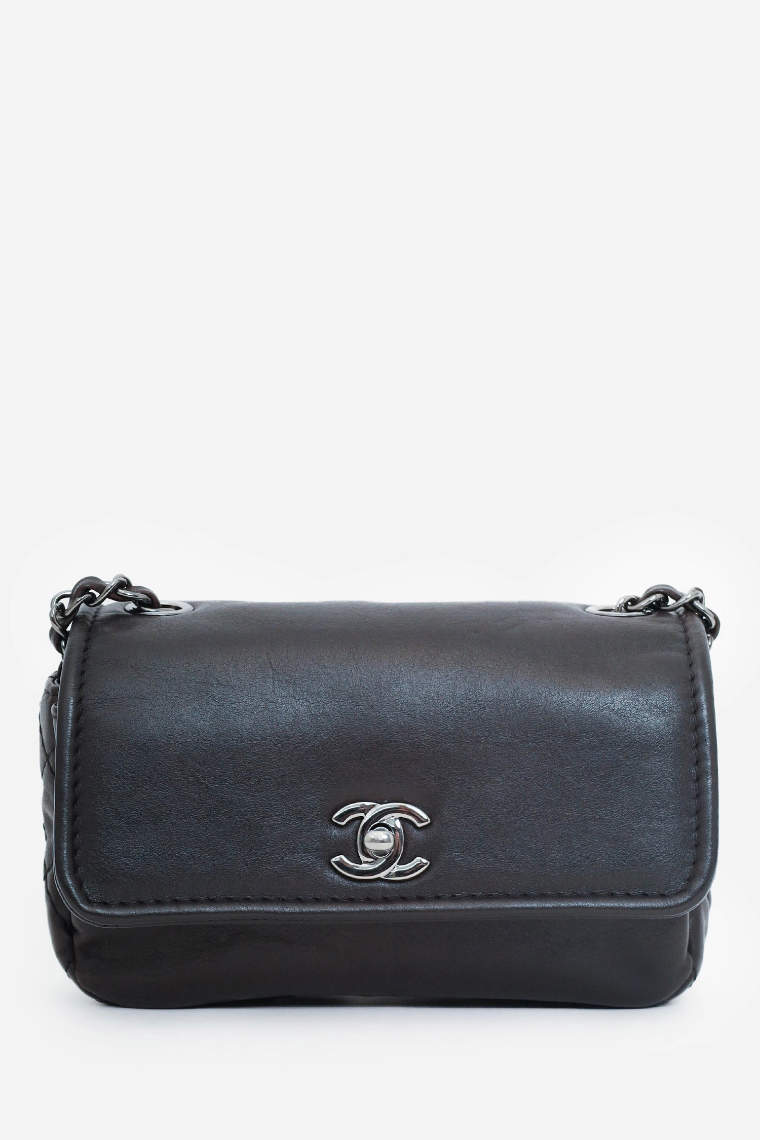 Pre-Loved Chanel Chanel 2013-14 Dark Brown Calfskin Mini Rectangle Flap Bag