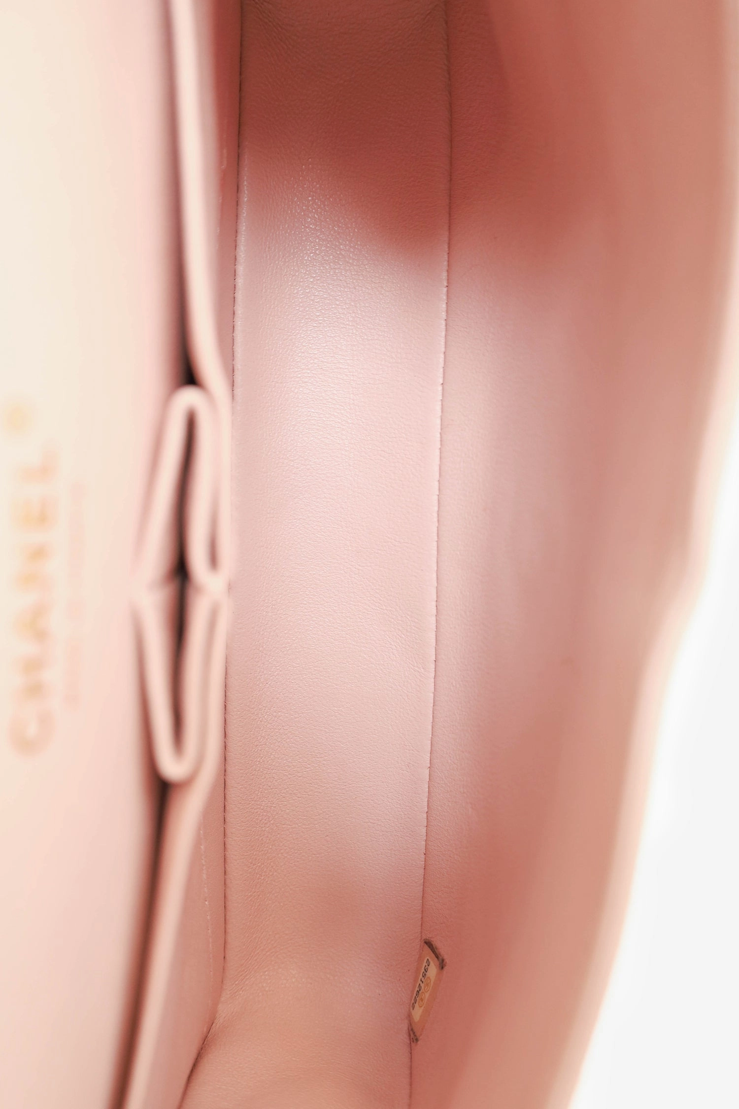 Pre-Loved Chanel Light Pink Lambskin Medium Classic Double Flap Bag 'Refurbished'
