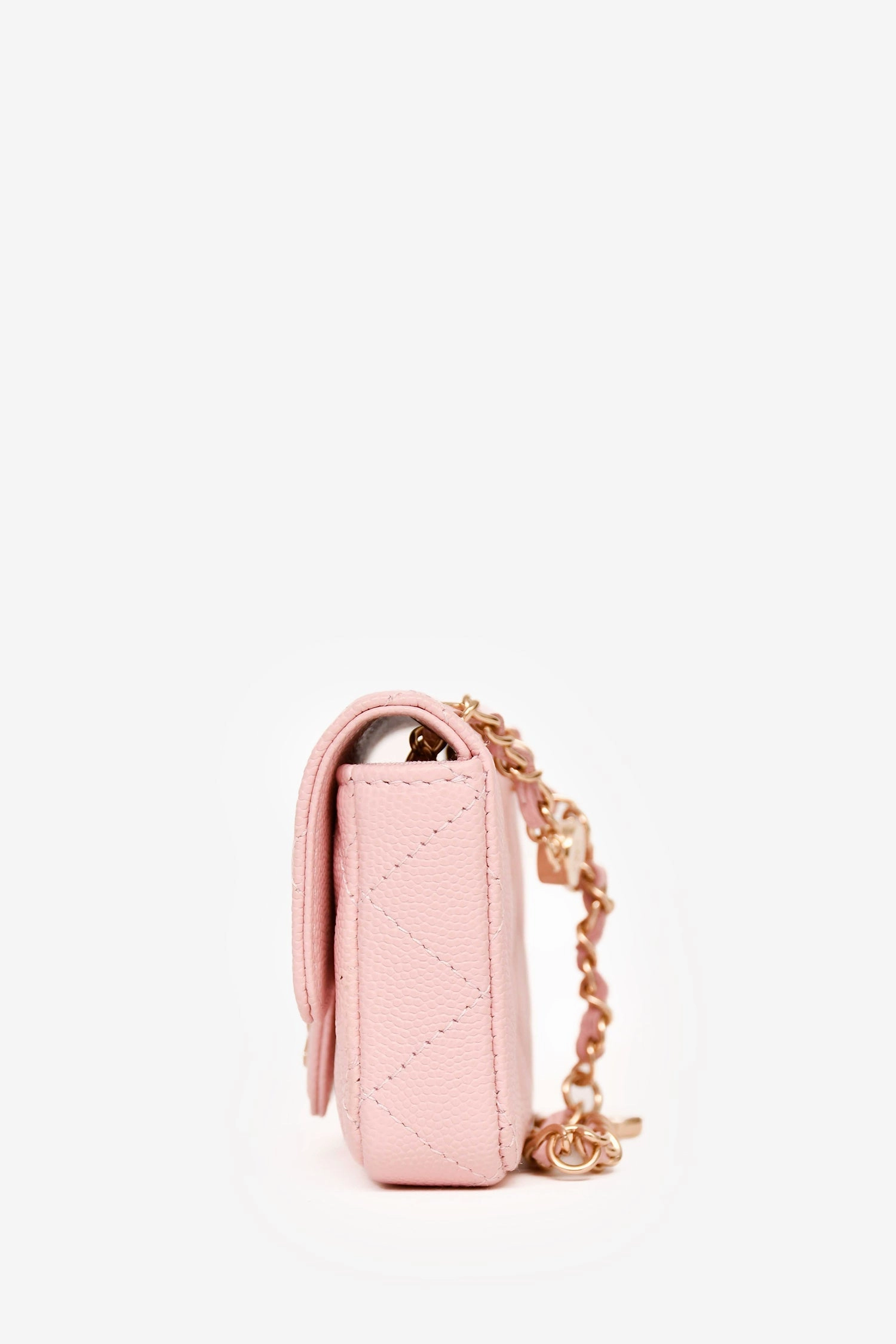 Pre-Loved Chanel Pink Caviar Leather Chain Belt Bag