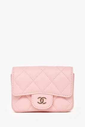 Pre-Loved Chanel Pink Caviar Leather Chain Belt Bag