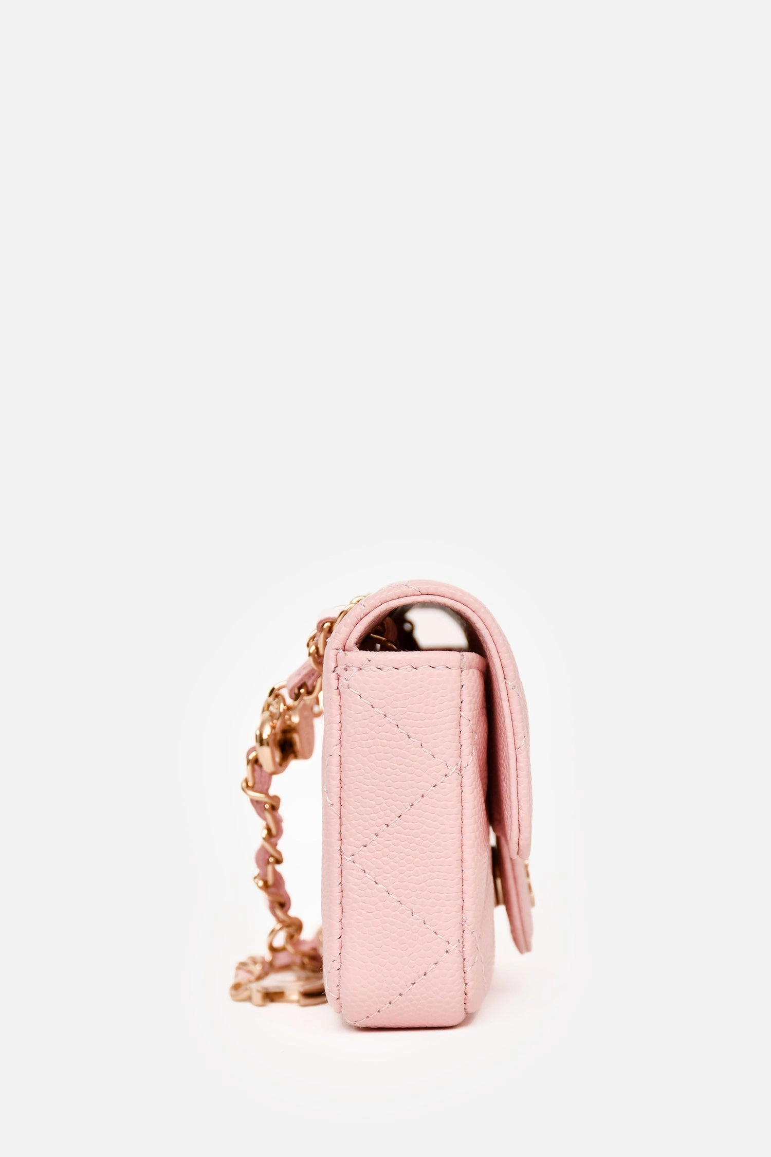 Pre-Loved Chanel Pink Caviar Leather Chain Belt Bag