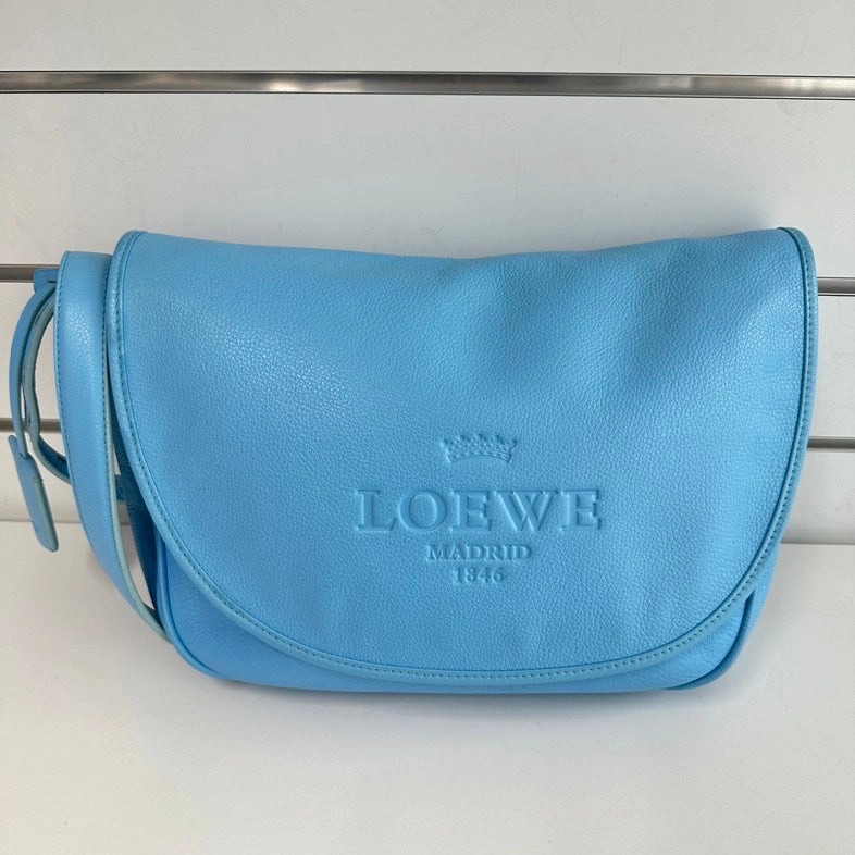 Pre-loved Loewe Crossbody Bag 1956 Sky Blue Leather Crossbody
