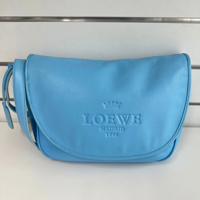 Pre-loved Loewe Crossbody Bag 1956 Sky Blue Leather Crossbody