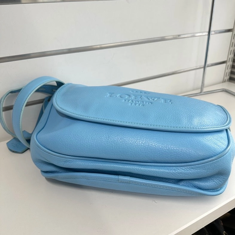 Pre-loved Loewe Crossbody Bag 1956 Sky Blue Leather Crossbody