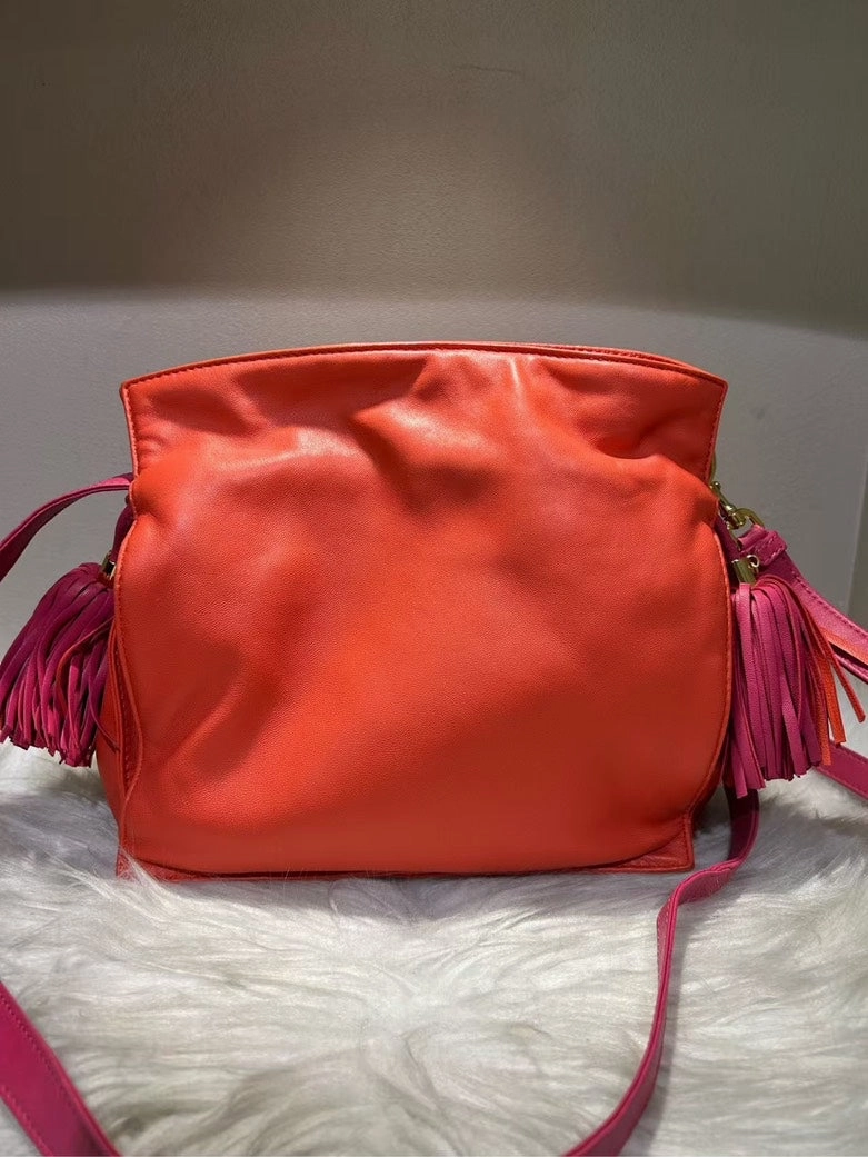 Pre-loved LOEWE Flamenco Orange Leather Crossbody Bag