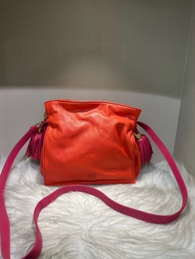 Pre-loved LOEWE Flamenco Orange Leather Crossbody Bag
