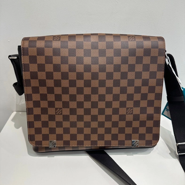 Pre-loved Louis Vuitton Damier Ebene Broadway Messenger Bag Brown Crossbody