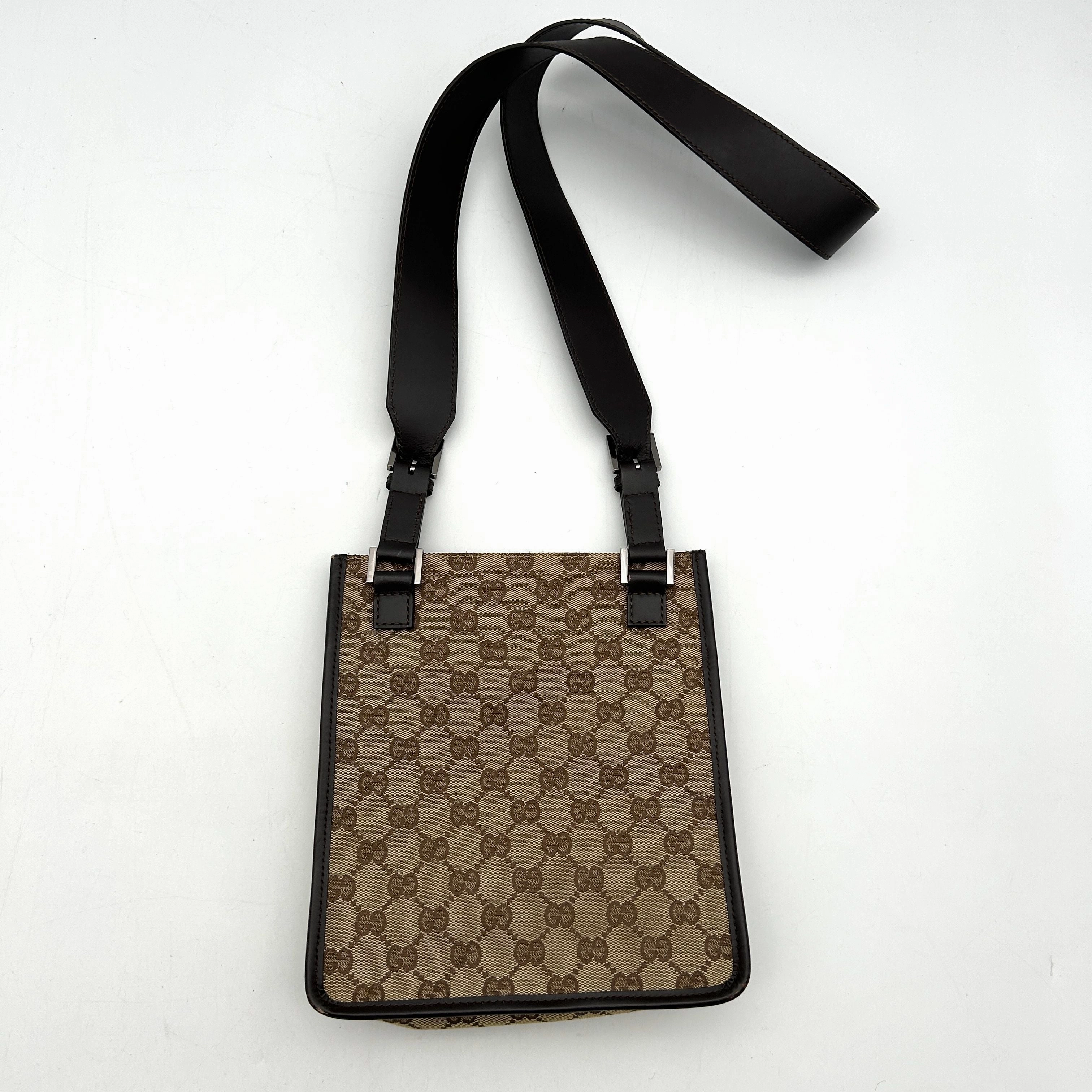 Pre-owned Gucci Beige/Brown GG Canvas and Leather Crossbody Bag Gucci AF460