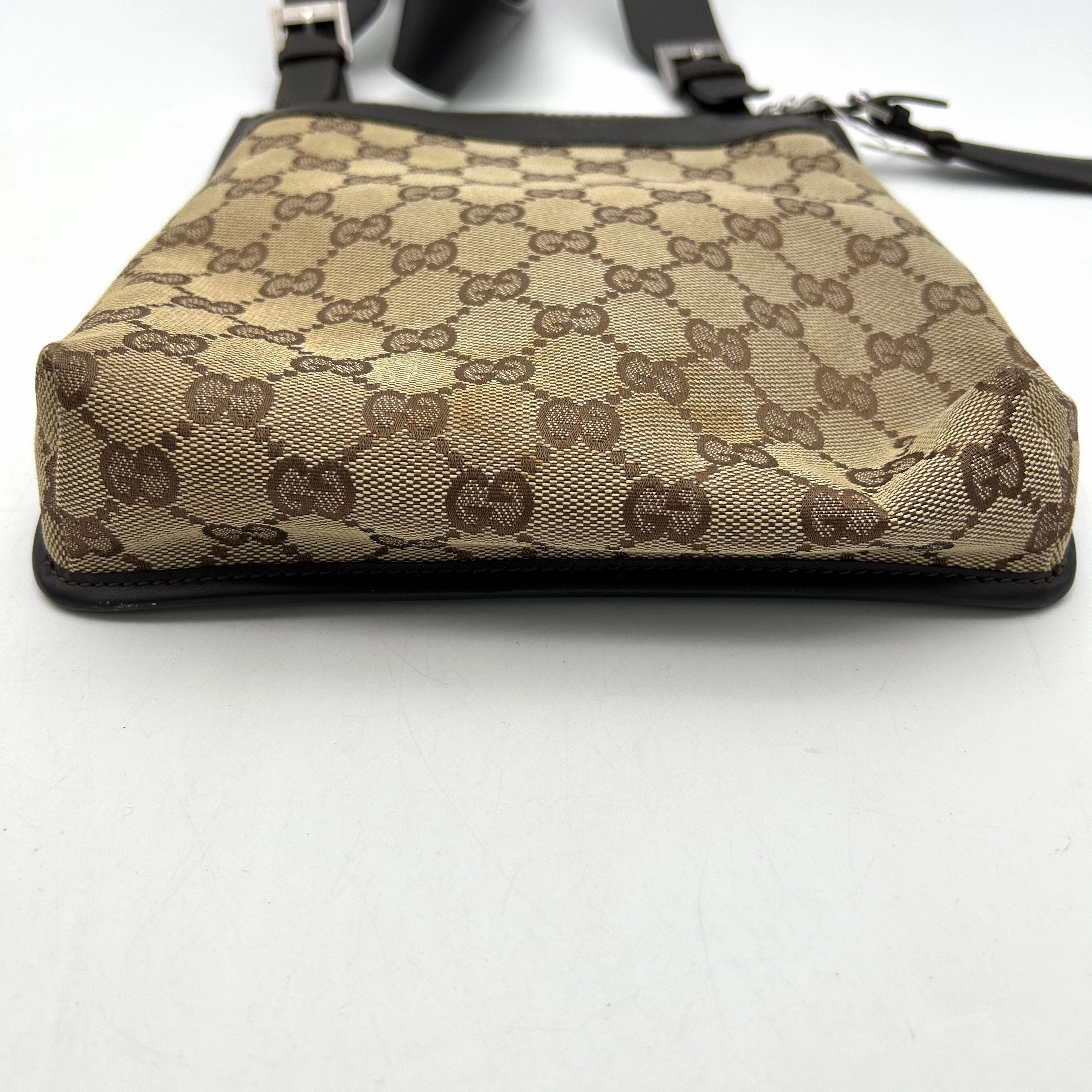 Pre-owned Gucci Beige/Brown GG Canvas and Leather Crossbody Bag Gucci AF460