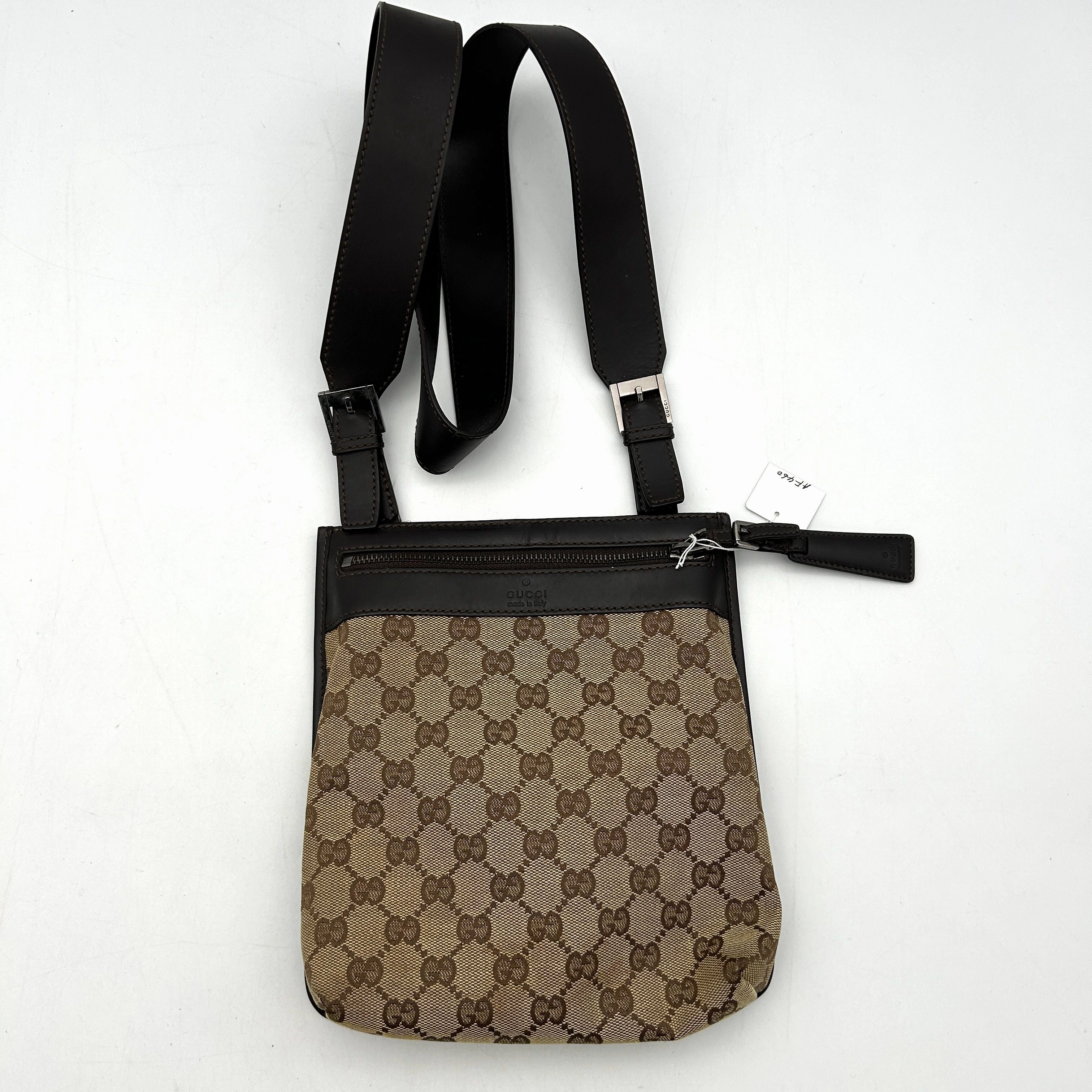 Pre-owned Gucci Beige/Brown GG Canvas and Leather Crossbody Bag Gucci AF460