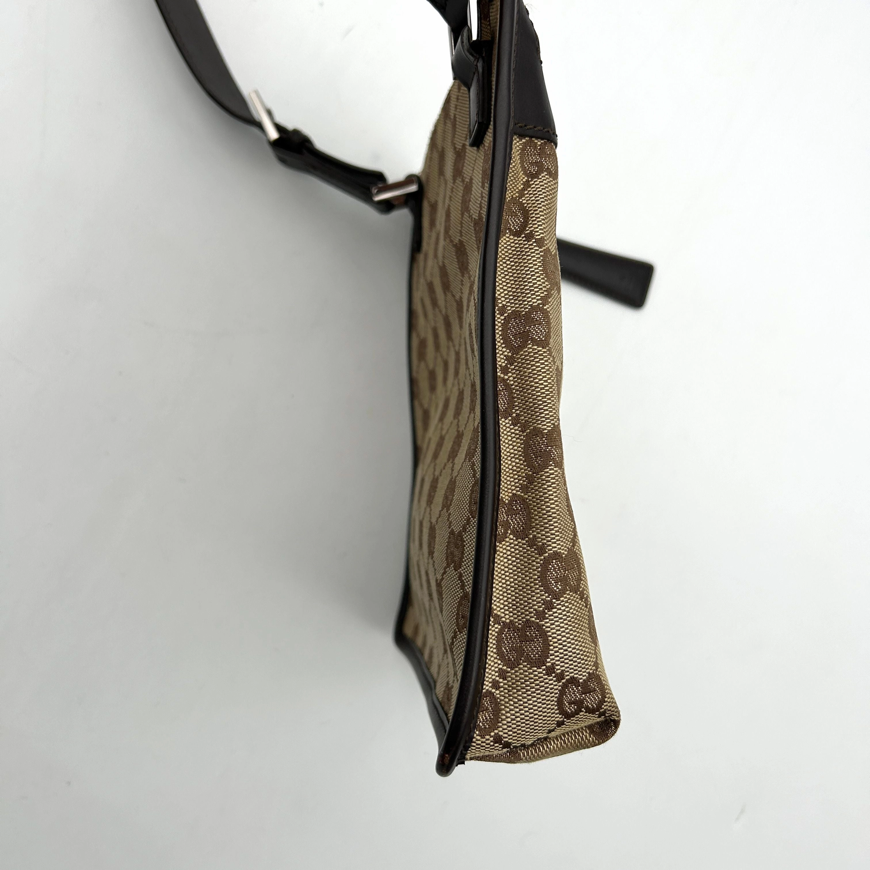 Pre-owned Gucci Beige/Brown GG Canvas and Leather Crossbody Bag Gucci AF460