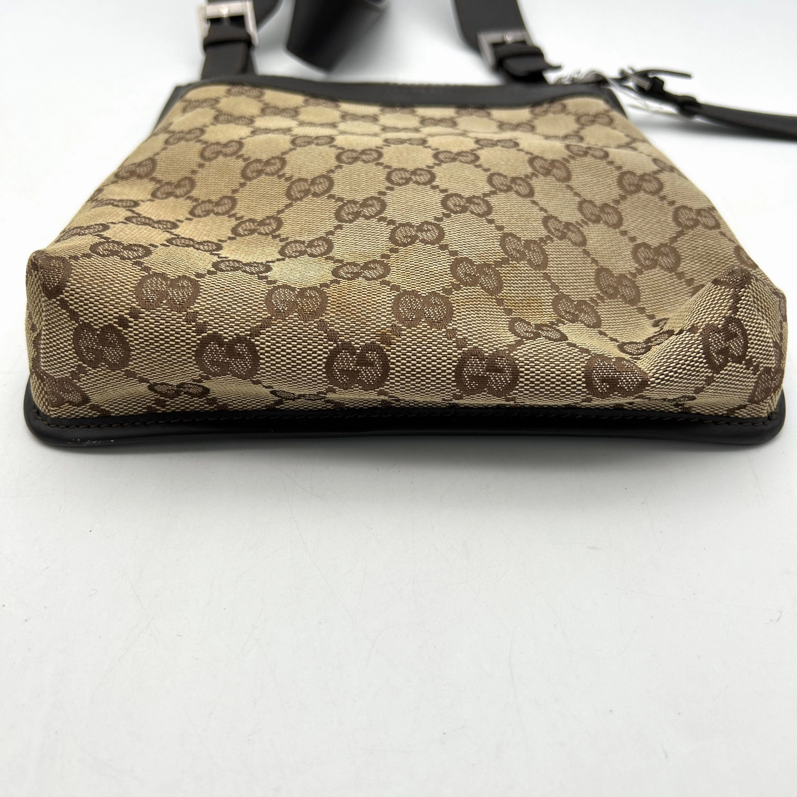 Pre-owned Gucci Beige/Brown GG Canvas and Leather Crossbody Bag Gucci AF460