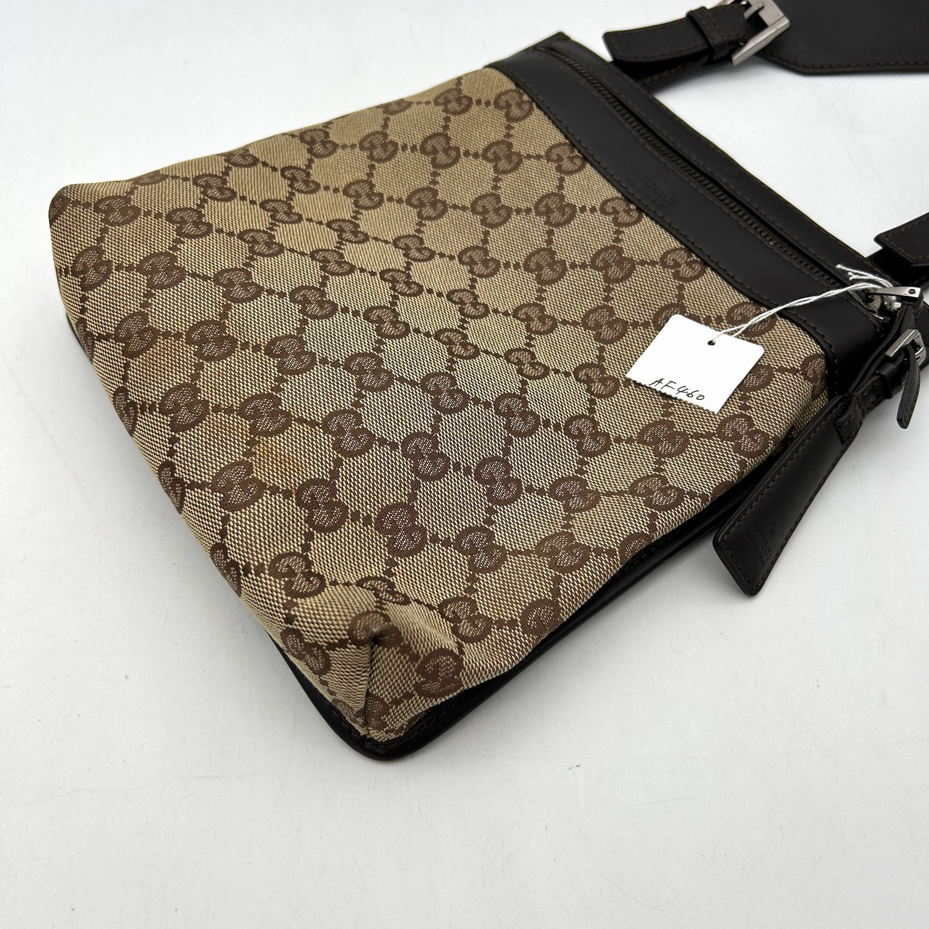 Pre-owned Gucci Beige/Brown GG Canvas and Leather Crossbody Bag Gucci AF460
