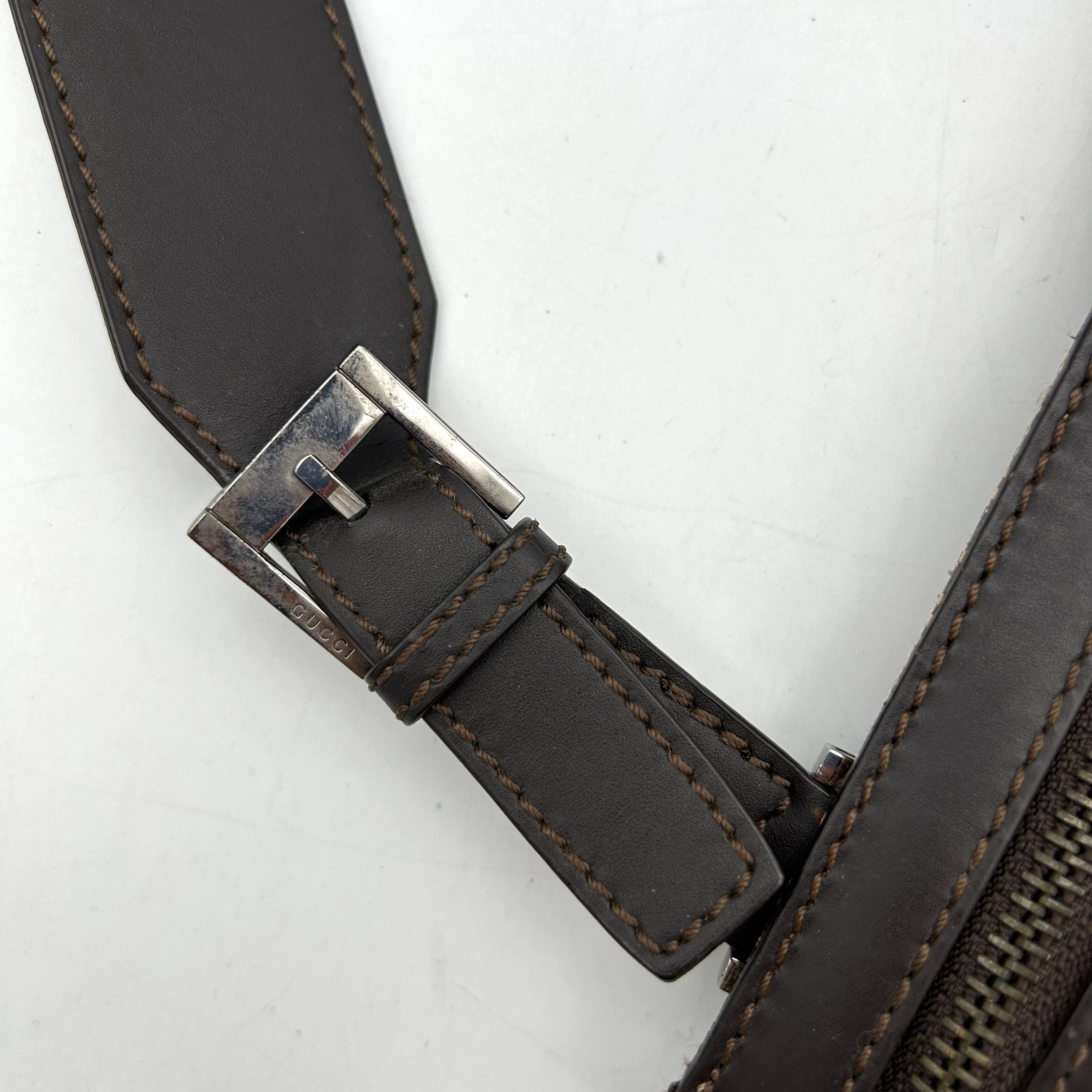 Pre-owned Gucci Beige/Brown GG Canvas and Leather Crossbody Bag Gucci AF460