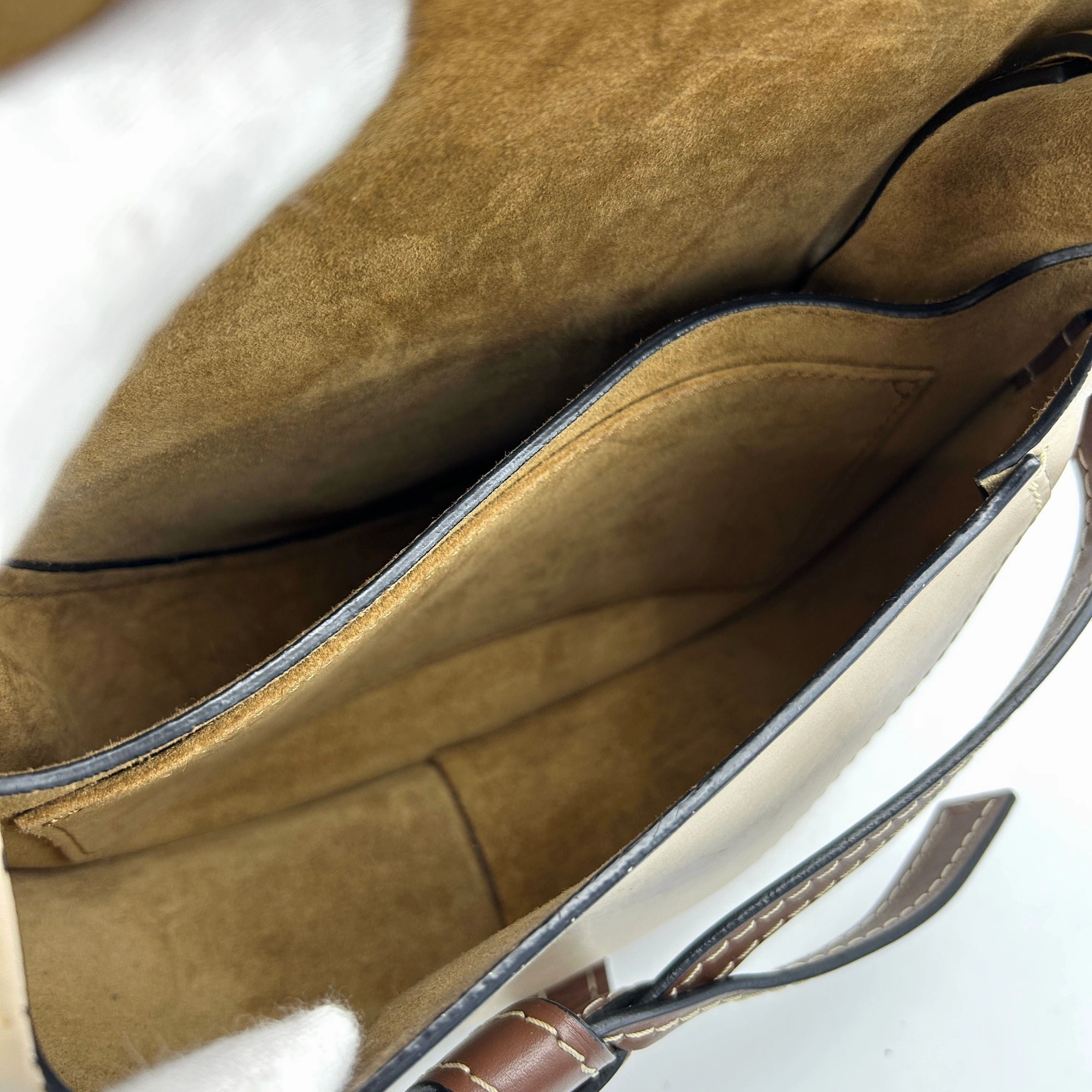 Pre-owned LOEWE Calfskin Small Gate Crossbody Bag Blue LA35685