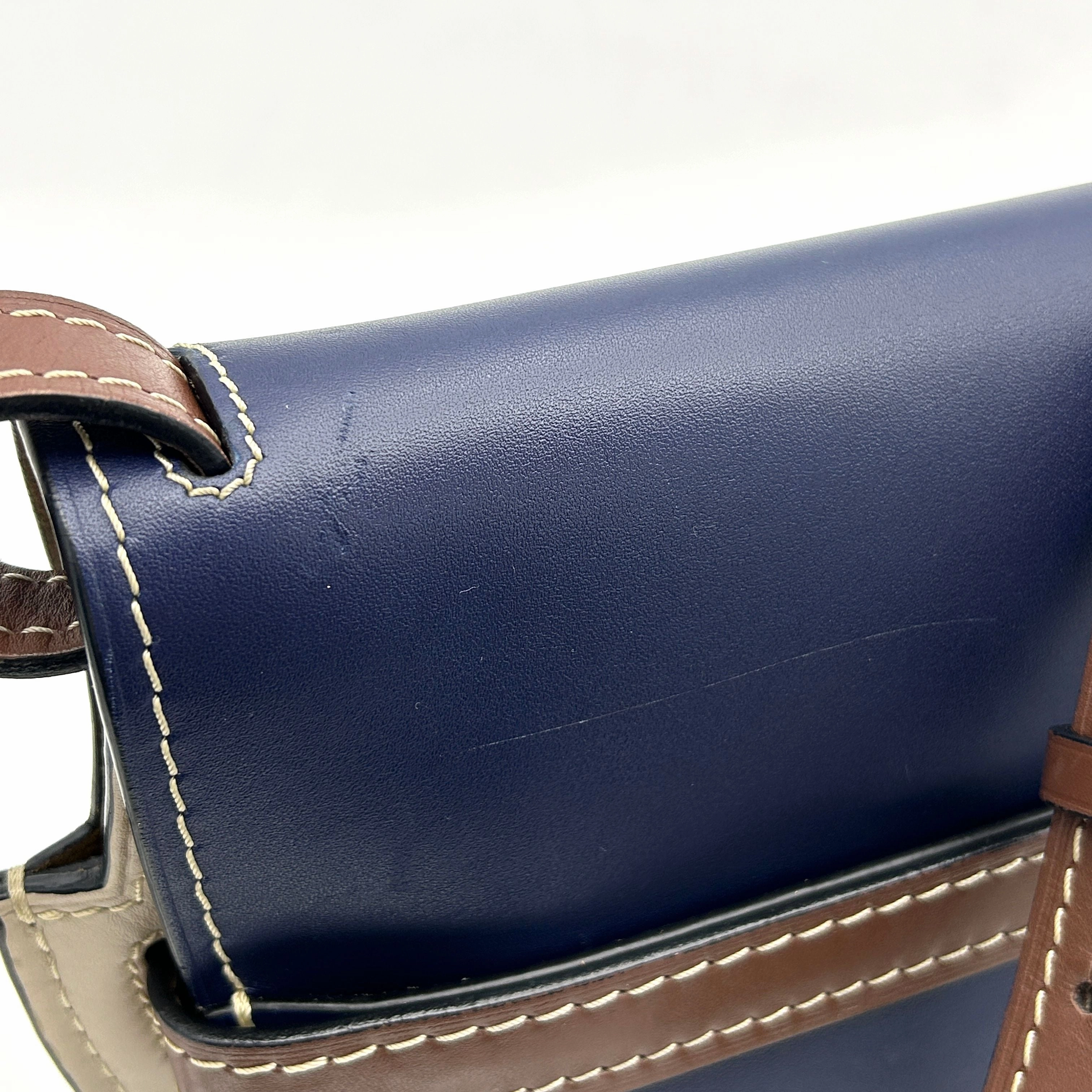 Pre-owned LOEWE Calfskin Small Gate Crossbody Bag Blue LA35685