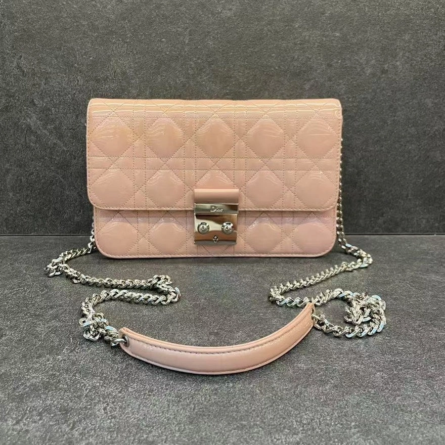 Preloved Dior Diorama Flap Bag Nude Pink Leather Crossbody