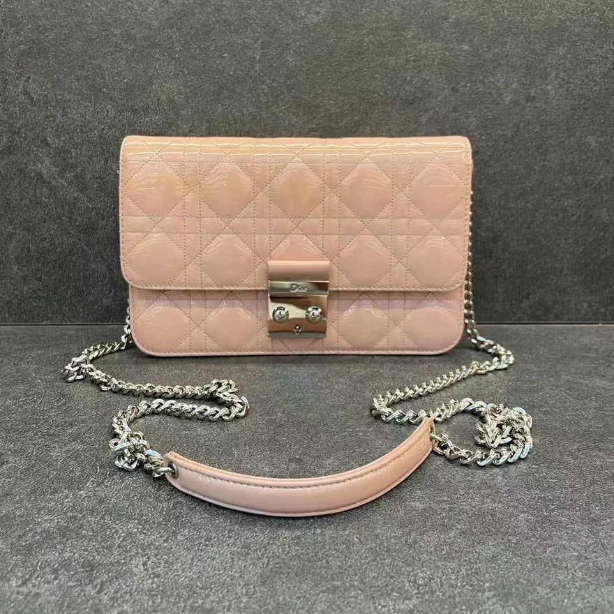 Preloved Dior Diorama Flap Bag Nude Pink Leather Crossbody