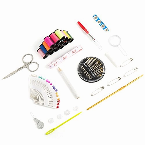 Qisiewell Sewing Kit Travel Emergency Mini Home Office Sewing Supplies Kit 90 Premium Portable