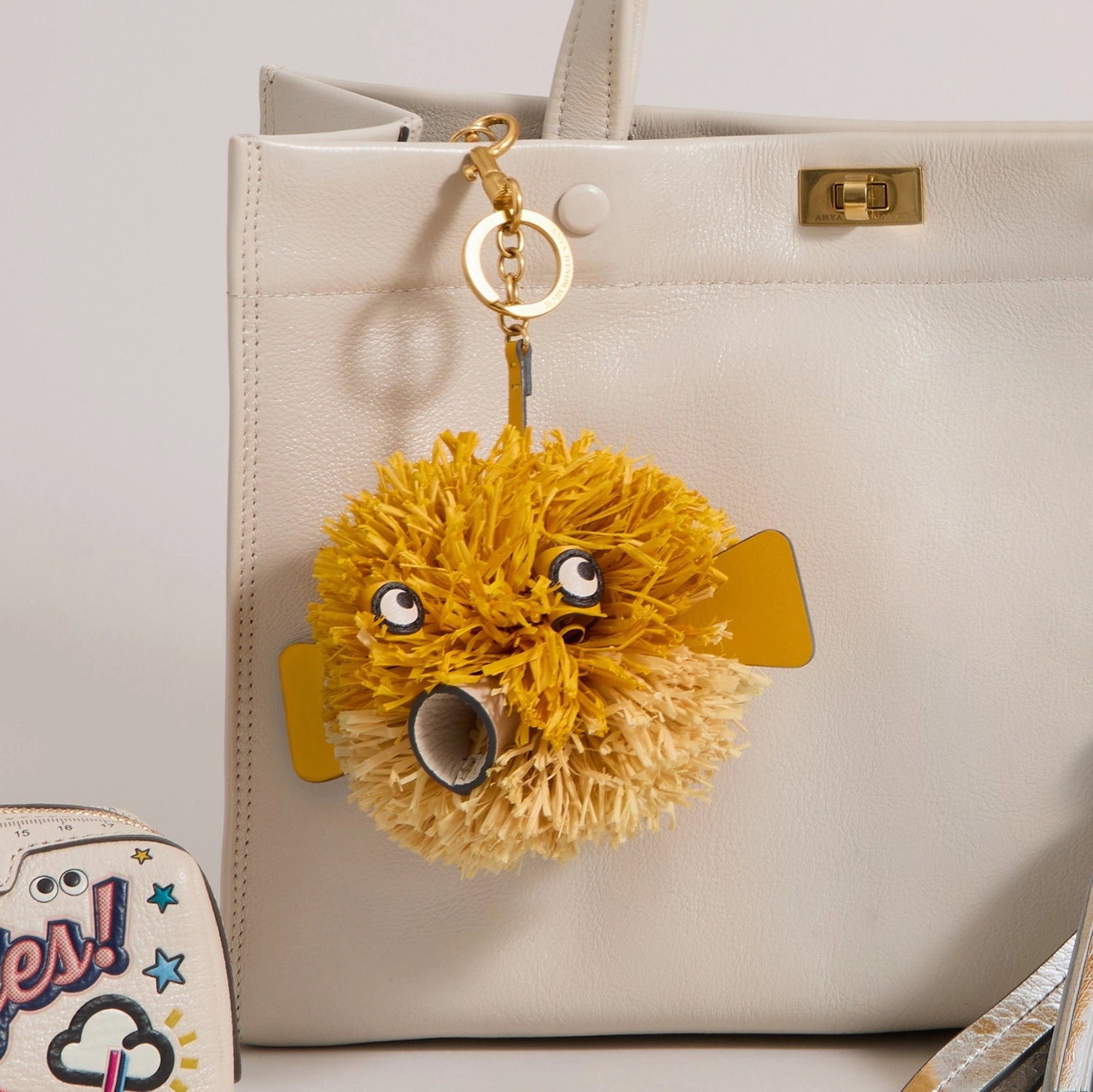 Raffia Blowfish Charm