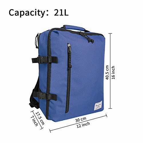 Rangeland Travel Backpack 2018 21L Carry-on Daypack Fits 15-inch Laptop Notebook and Travel Accessories, Blueberry  Meets IATA Flight Standards