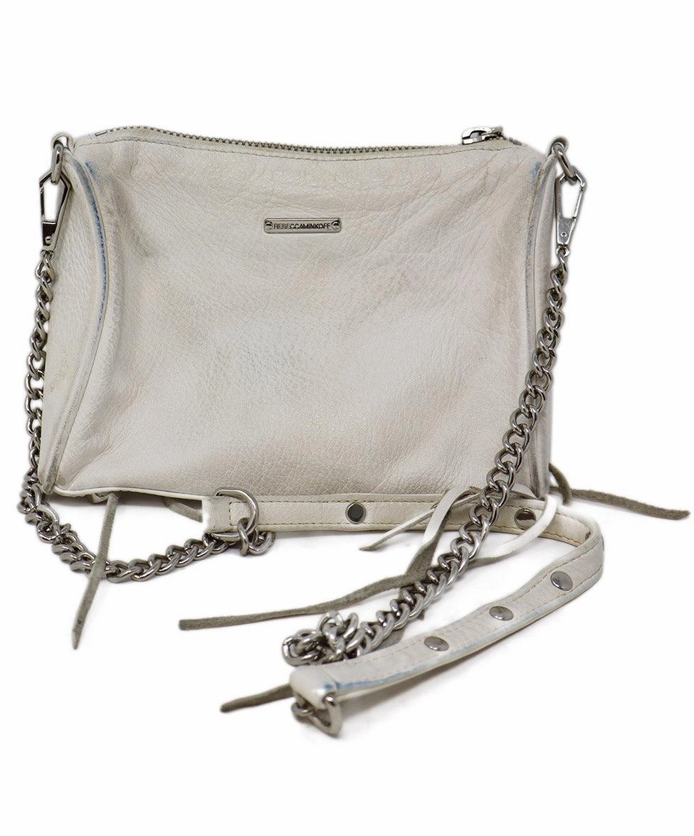 Rebecca Minkoff White Leather Fringe Crossbody