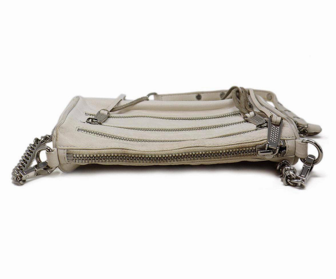 Rebecca Minkoff White Leather Fringe Crossbody