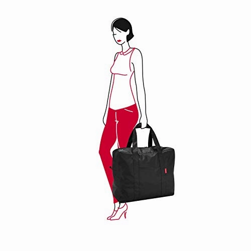 reisenthel Mini Maxi Touringbag, Packable Carryall for Travel and Everyday with Zippered Closure and Storage Pouch, Fastens to Roller Bags, Water-repellent, Black