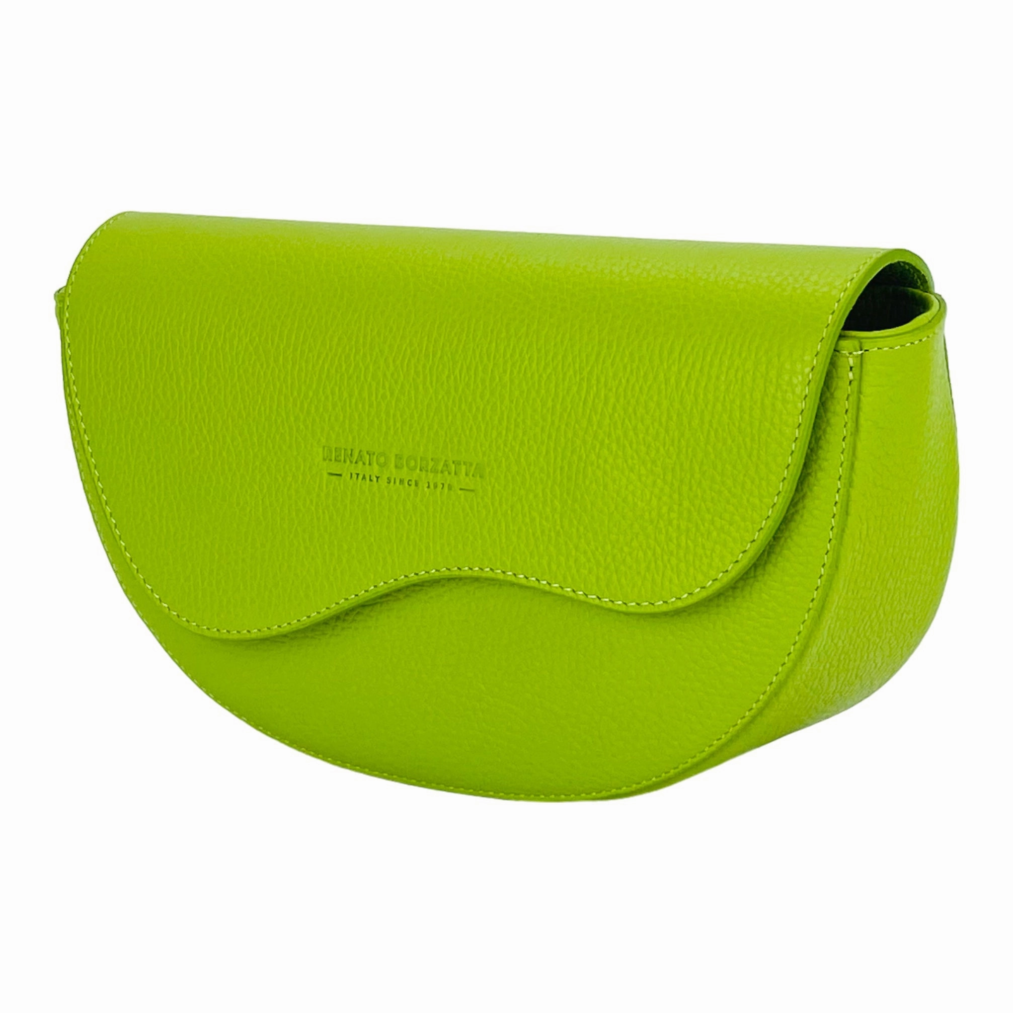 Renato Borzatta Leather rounded crossbody bag green