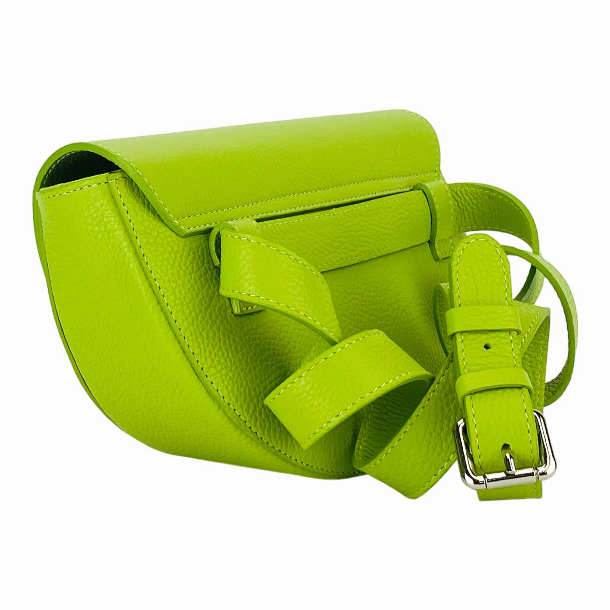 Renato Borzatta Leather rounded crossbody bag green