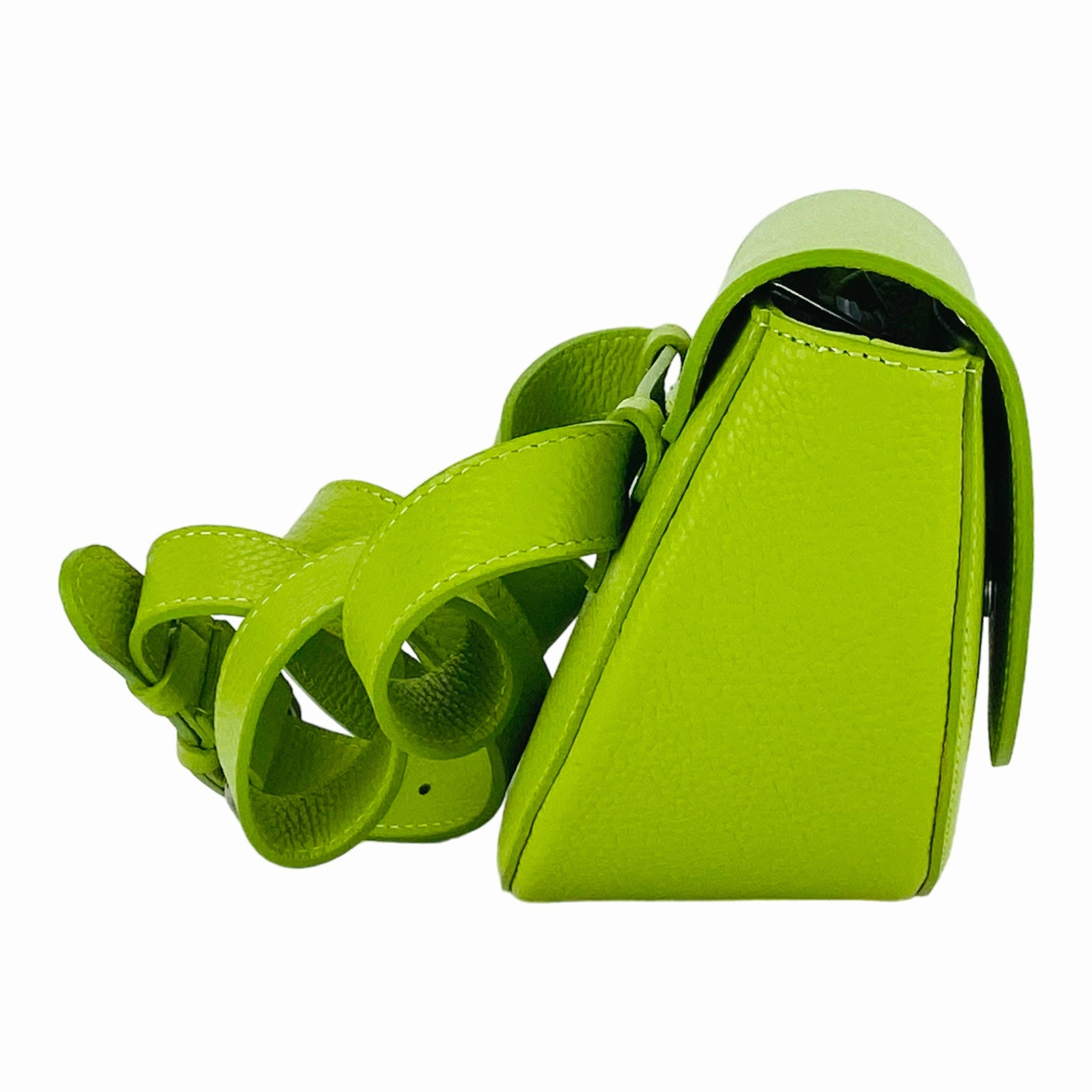 Renato Borzatta Leather rounded crossbody bag green