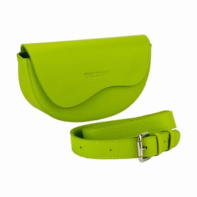 Renato Borzatta Leather rounded crossbody bag green