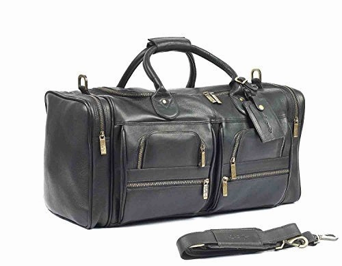 Robert Meyers Fine Leather Classic Duffel Bag (Black)