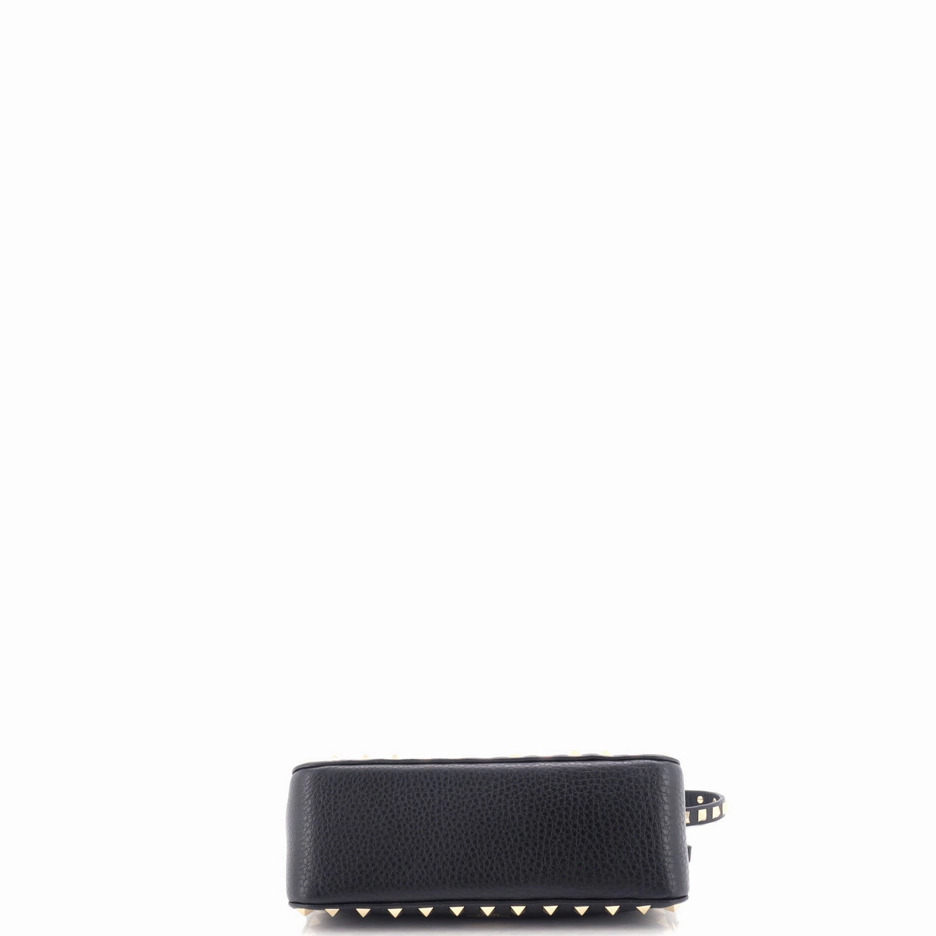 Rockstud Flip Lock Zipped Handle Crossbody Bag Grainy Leather Small