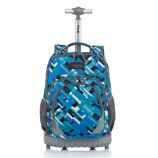 Rolling Backpack Children Trolley School Bags Laptop 18 Inch Multifunction Wheeled Bookbag Travel