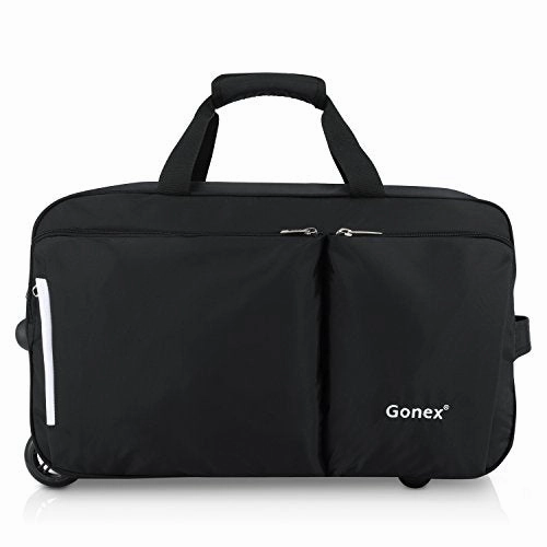 Rolling Duffel Bag, Water Repellent Wheeled Duffel Carry On Luggage 20inch Black
