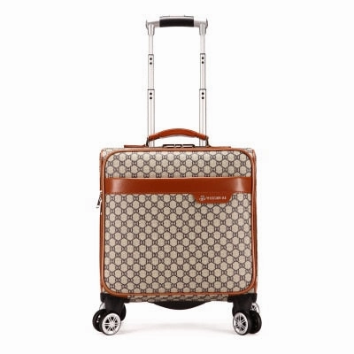 Rolling Luggage Cabin Bag,18" Inch Suitcase With Wheel,Pu Trolley Case With Lock,Colorful Carry