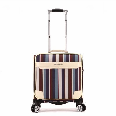 Rolling Luggage Cabin Bag,18" Inch Suitcase With Wheel,Pu Trolley Case With Lock,Colorful Carry