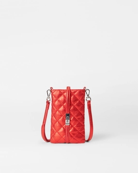 Ruby Metallic Leather Astor Phone Crossbody