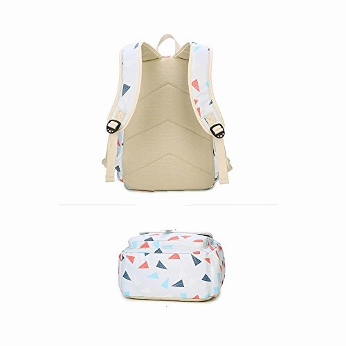 S Kaiko Geometric Pattern Canvas Backpack School Bakcpack For Women And Men School Bag Daypack