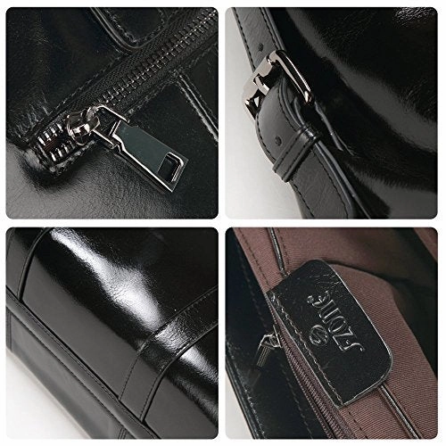 S-Zone Women'S 3-Way Genuine Leather Work Tote Laptop Shoulder Handbag Messenger Bag Fit 14" Laptop