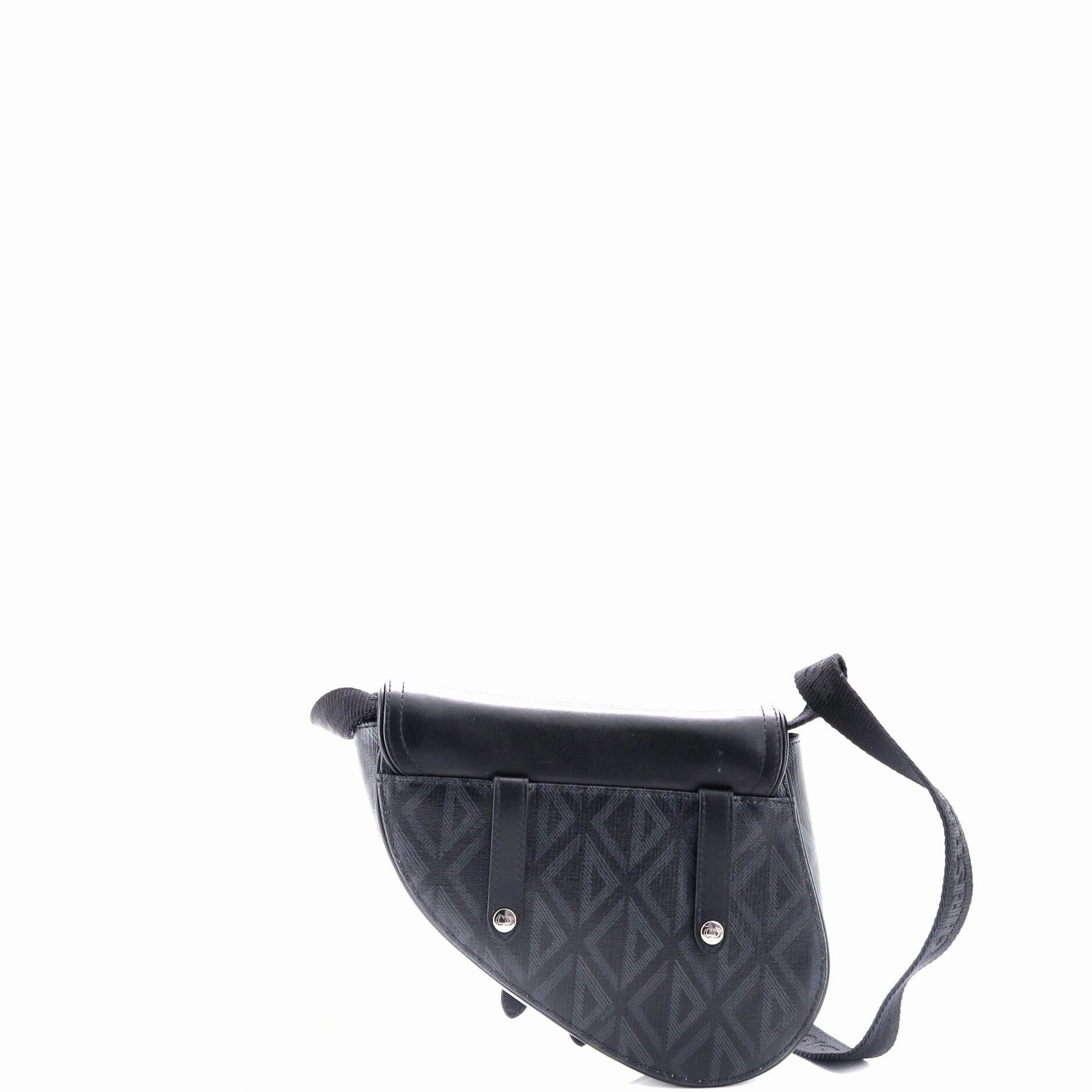 Saddle Crossbody Bag CD Diamond Coated Canvas and Leather