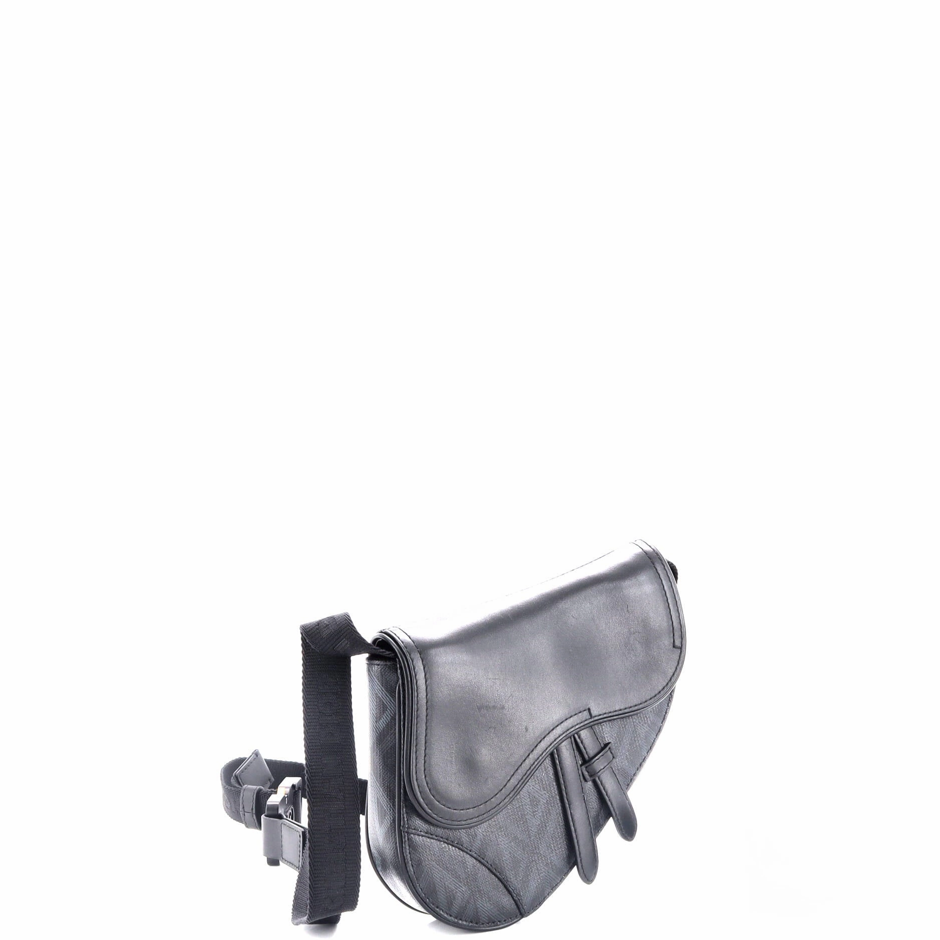 Saddle Crossbody Bag CD Diamond Coated Canvas and Leather