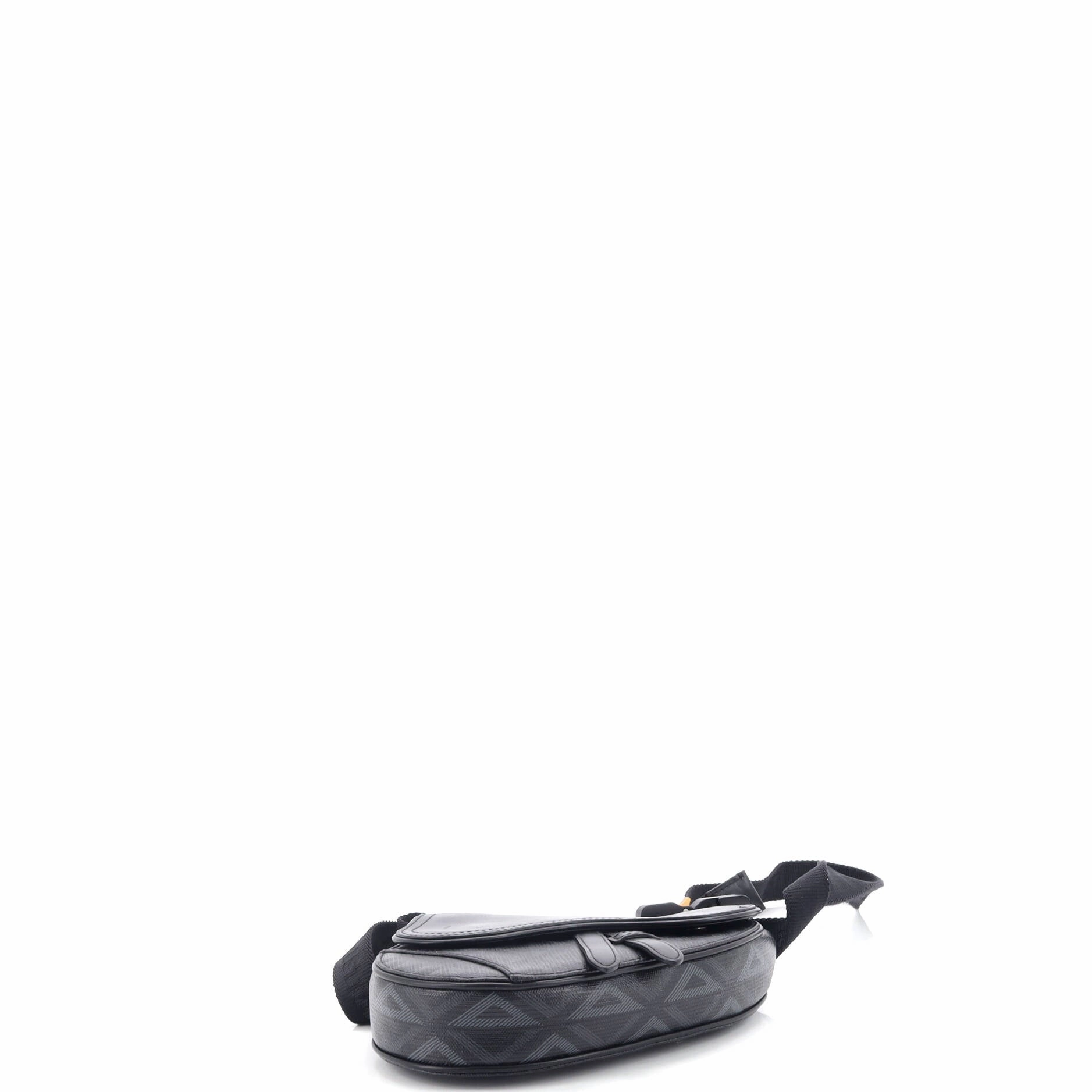 Saddle Crossbody Bag CD Diamond Coated Canvas and Leather