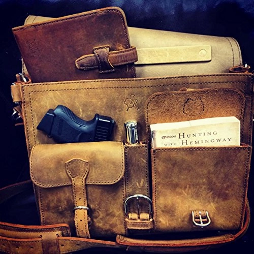 Saddleback Leather Thin Front Pocket Briefcase - 100% Full Grain Leather Laptop Bag With 100 Year